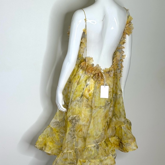 NWT Authentic Zimmerman Asymmetrical Harmony Peony Floral Dress SZ 1  US 6 - Picture 8 of 15